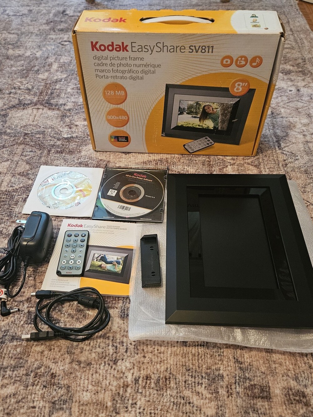 NIB Vintage Kodak EasyShare SV811 8" Digital Picture Frame New with Remote